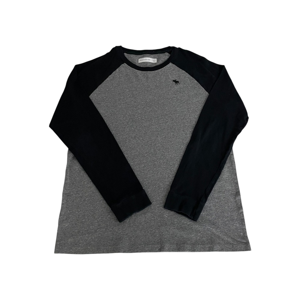 Abercrombie Kids Baseball Tee Kids 15/16 Grey Blue Long Sleeve Raglan Shirt